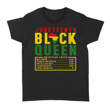 Juneteenth Women s Black Queen Nutrition Melanin Black Pride Shirt - Standard Women's T-shirt