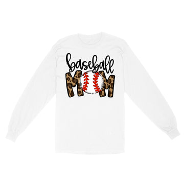 Baseball Mom Leopard Funny Softball Mom Shirt Mother's Day Gift T-Shirt - Standard Long Sleeve
