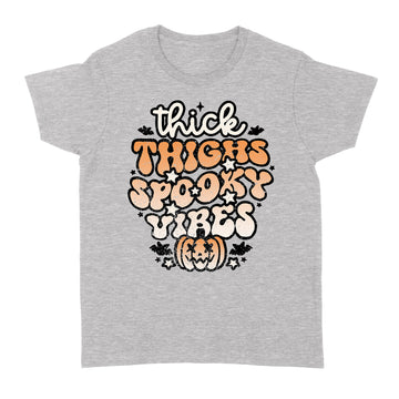 Funny Thick Thighs And Spooky Vibes Halloween Shirt For Women T-Shirt - Standard Women's T-shirt