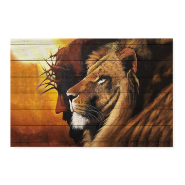 Lion And Jesus Canvas, Christian, Wild Animal, Wall Art Decor - Matte Canvas (1.25