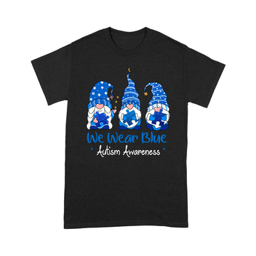 Three Gnomes Holding Blue Puzzle Autism Awareness Shirt - Standard T-shirt