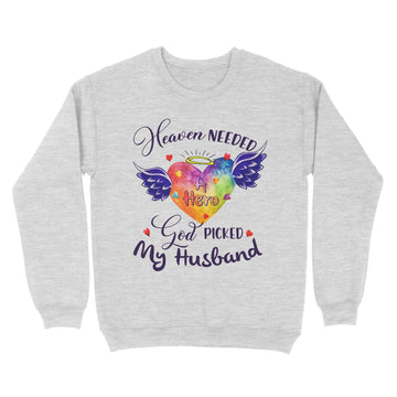 Heaven Needed A Hero God Picked My Husband Shirt Memories In Heaven Graphic Tee Shirts - Standard Crew Neck Sweatshirt