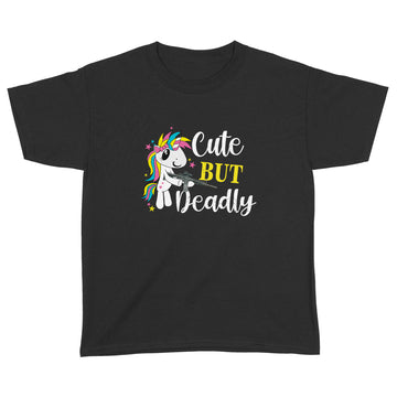 Unicorn Cute But Deadly Funny Shirt - Standard Youth T-shirt