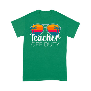 Teacher Off Duty Sunglasses Beach Sunset Shirt - Standard T-shirt