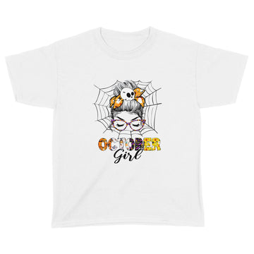 Funny October Girl Birthday Happy Halloween T-shirt - Standard Youth T-shirt