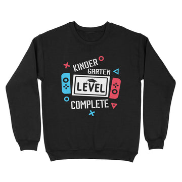 Kindergarten Level Complete Funny Shirt, KindergartenT-Shirt, Graduation Video Game Shirts, Kindergarten Graduation - Last Day Of School Graphic Tee Shirt - Standard Crew Neck Sweatshirt