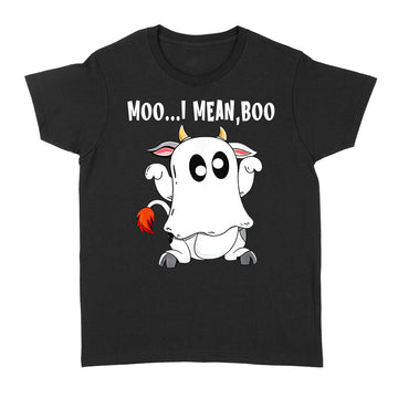 Ghost Cow Moo I Mean Boo Funny Halloween Cow Boo Shirt - Standard Women's T-shirt