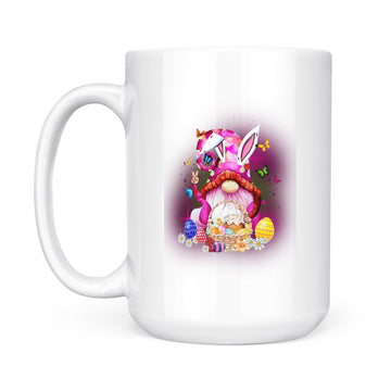 Easter Gnome Bunny With Easter Eggs Basket Funny Easter Day Gifts Mug - White Mug