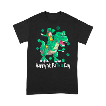 Dino St Patricks Day Shirt Kids Toddler Boys Leprechaun T-Shirt - Standard T-shirt