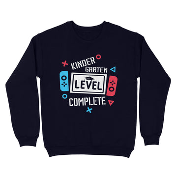 Kindergarten Level Complete Funny Shirt, KindergartenT-Shirt, Graduation Video Game Shirts, Kindergarten Graduation - Last Day Of School Graphic Tee Shirt - Standard Crew Neck Sweatshirt