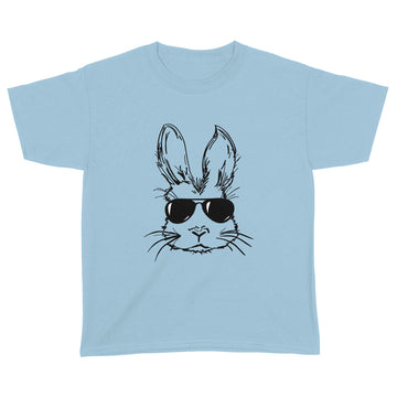 Bunny Face With Sunglasses For Boys Men Kids Easter Shirt