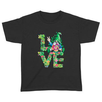Funny LOVE Gnomes Irish Shamrock St Patrick's Day Gifts T-Shirt - Standard Youth T-shirt