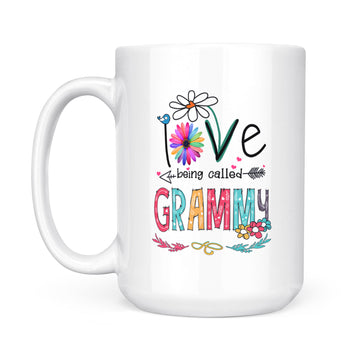 I Love Being Called Grammy Daisy Flower Mug Funny Mother's Day Gifts - White Mug