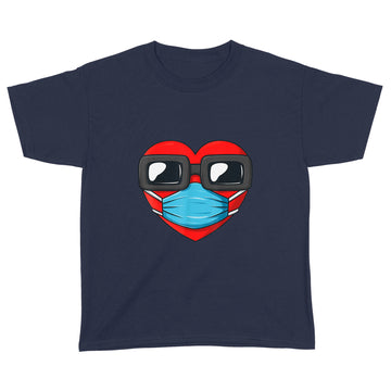 Heart In A Mask Funny Valentines Day Gift T-Shirt - Standard Youth T-shirt