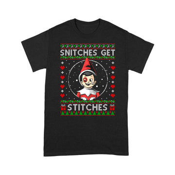 Snitches Get Stitches Christmas Pjs Kids Adults Ugly Shirt