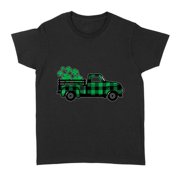 Green Buffalo Plaid Shamrock Pickup Truck St. Patrick's Day T-Shirt - Standard Women's T-shirt