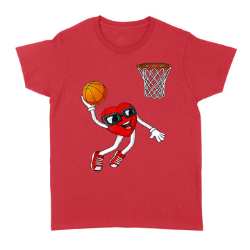 Valentines Day Heart Dunking Basketball Boys Girls Kids Gift T-Shirt - Standard Women's T-shirt