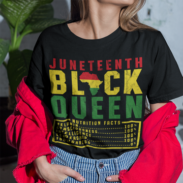 Juneteenth Women s Black Queen Nutrition Melanin Black Pride Shirt - Standard T-Shirt