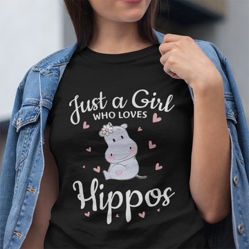 Just A Girl Who Loves Hippos Funny Shirt - Standard T-Shirt